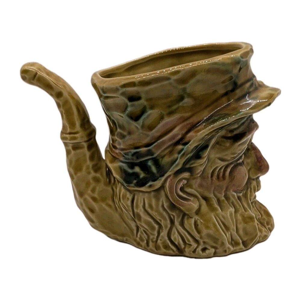 Enesco Face Mug Old Man Pipe Shape Handle Ceramic Planter